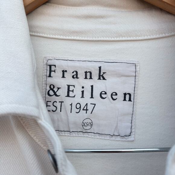 New Frank & Eileen McLoghlin Utility Shirt Jacket Natural Denim White XS Small - Picture 7 of 9
